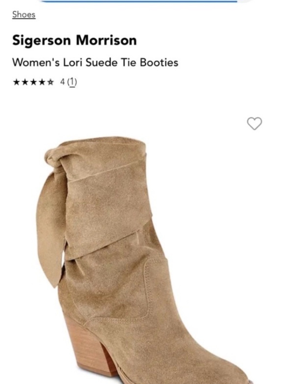 Sigerson Morrison Suede Tie Ankle Boot in Taupe